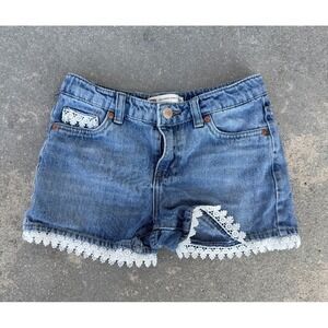 Levi's Women Crochet Trim‎ Girlfriend Denim Shorty Shorts Size 10